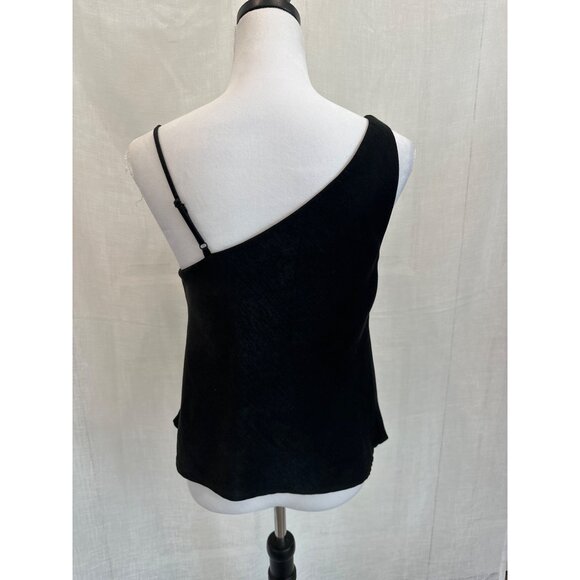 DKNY Women's Black Asymmetric Cowl Neck Top Size Small - Picture 3 of 4